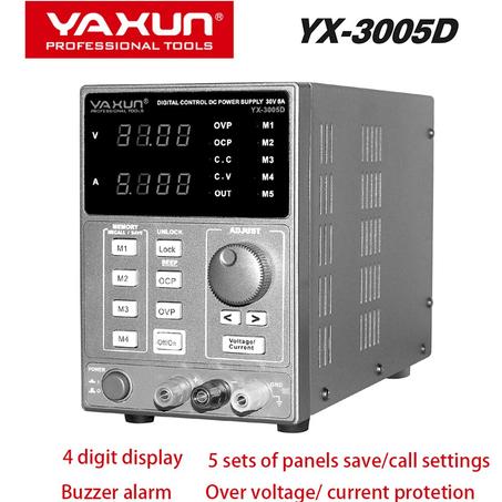 YAXUN – alimentation numérique Programmable avec précision, ajustable, 30V, 5a DC, pour téléphone portable, laboratoire, YX-3005D