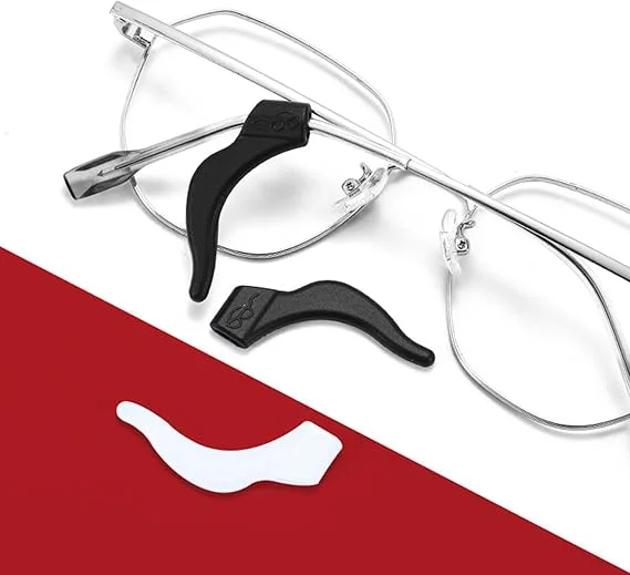 مجموعة خطافات اذن من السيليكون مضادة للانزلاق مكونة من 6 قطع في اللون أسود