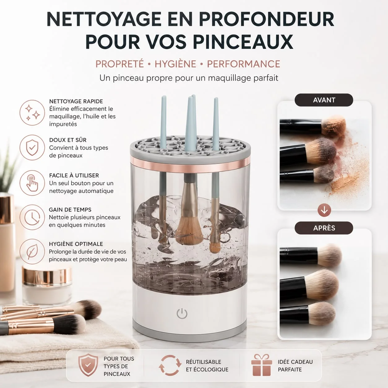 Nettoyage de pinceau électrique