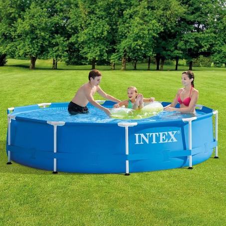 Piscine INTEX 3.05mX76cm à Structure Métallique avec Pompe - Profitez de l'Été en Bleu
