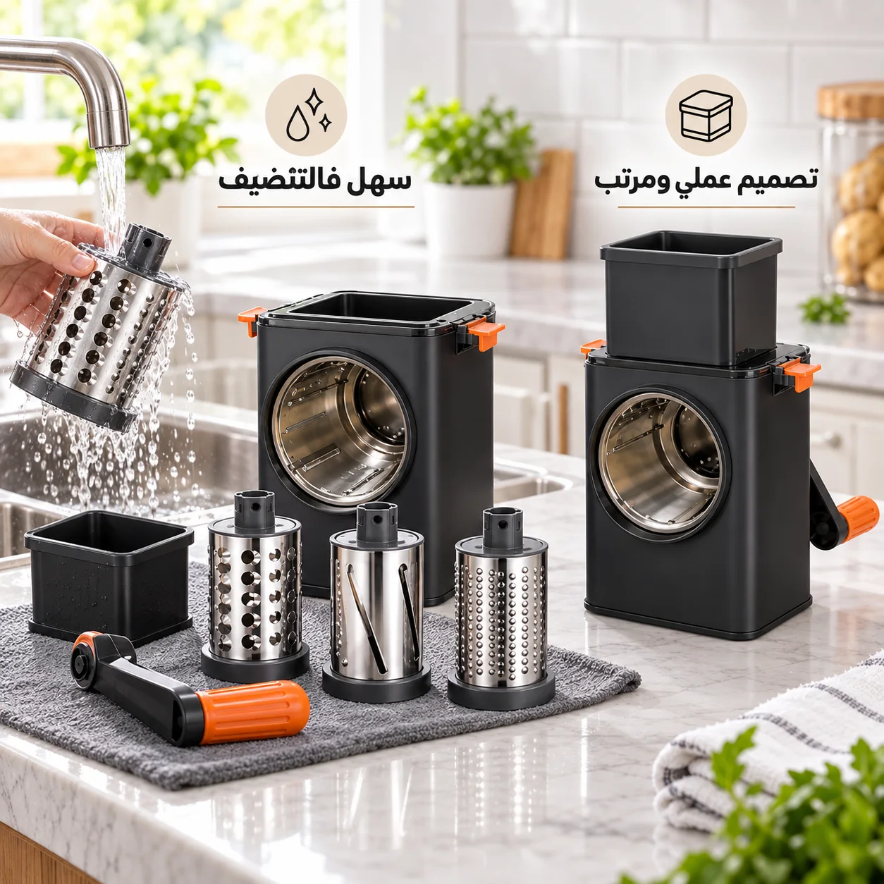 قطاعة الخضروات 3 في 1 – تقطيع سريع وسهل         حضّري الخضر فثواني وبلا تعب التقطيع بالسكين
