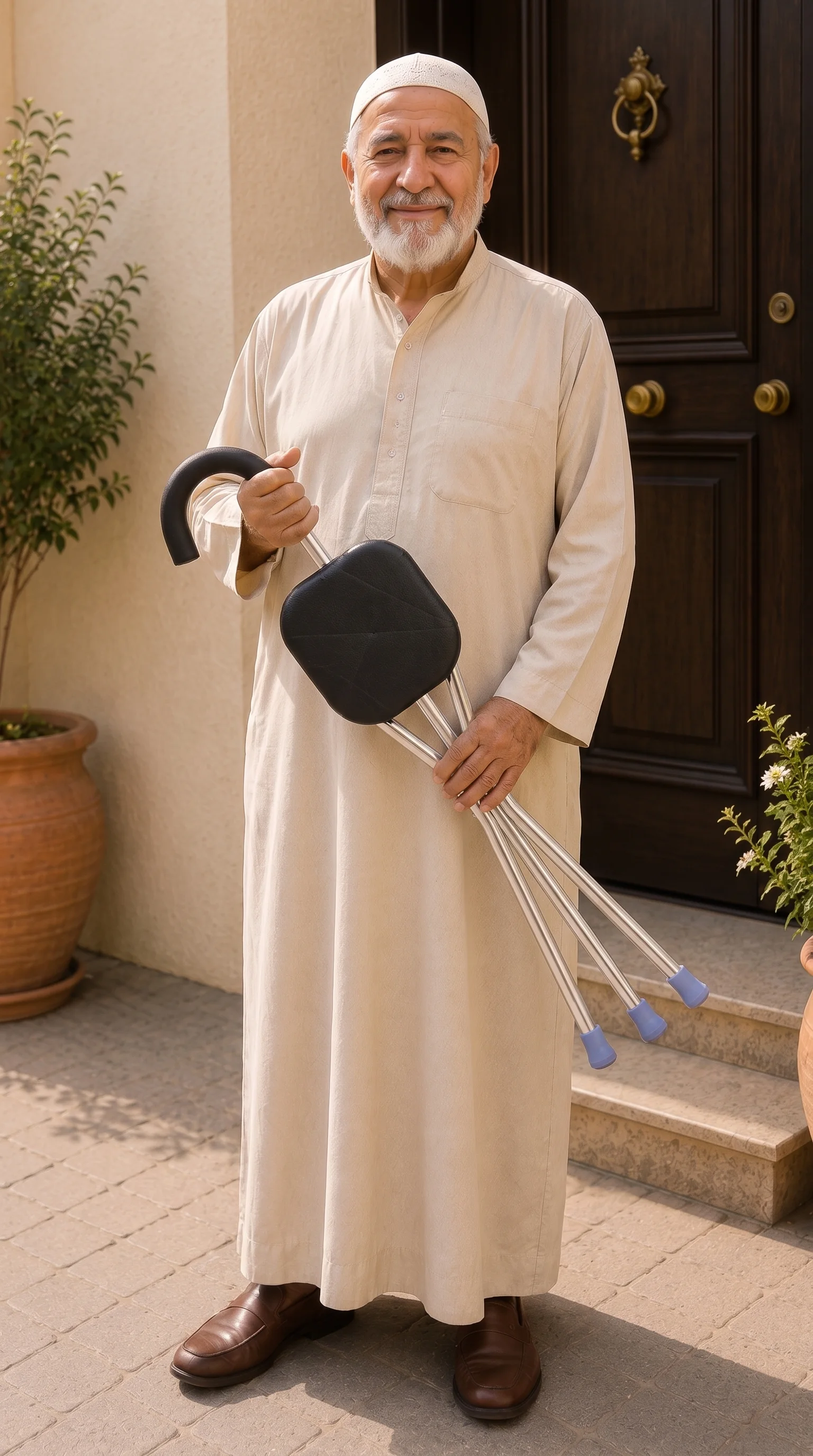عكاز رِفْق القابل للطي مع مقعد