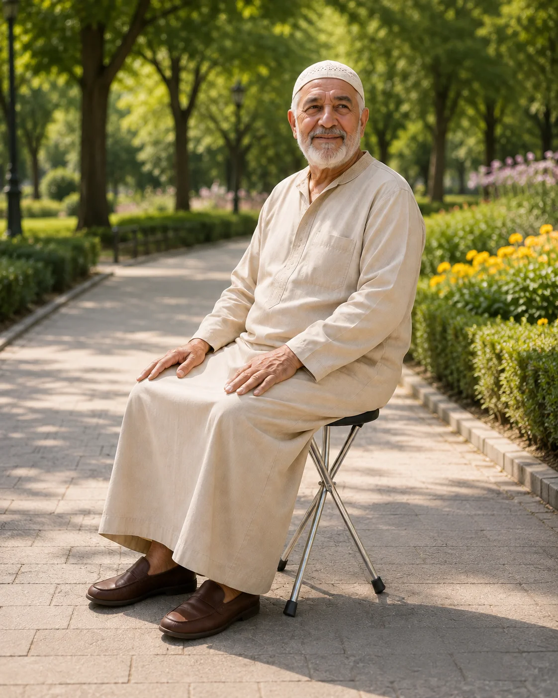 عكاز رِفْق القابل للطي مع مقعد