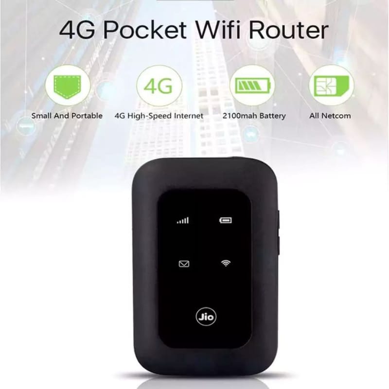 JIO 4G LTE Mobile WiFi Hotspot Portable Router – MF680s            يعمل ببطاقة سيم  ابق على اتصال أينما كنت.