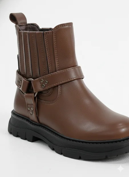 ✨   Biker مستورد من إسبانيا بوت بناتي بني شتوي