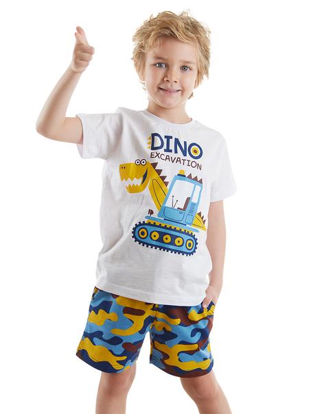 Dino kazi t-shirt pour garçon et short camouflage ensemble