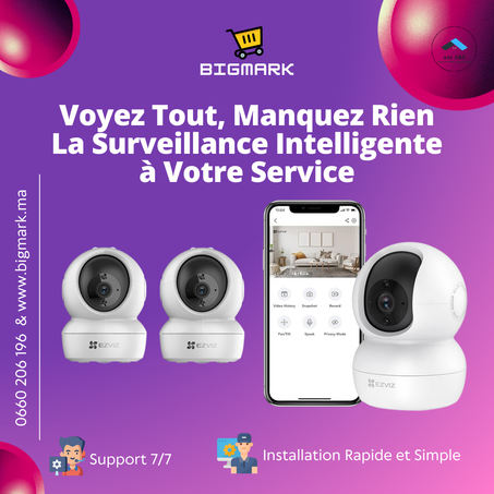 Pack 3 Caméra intérieur 360° rotatif + Audio
