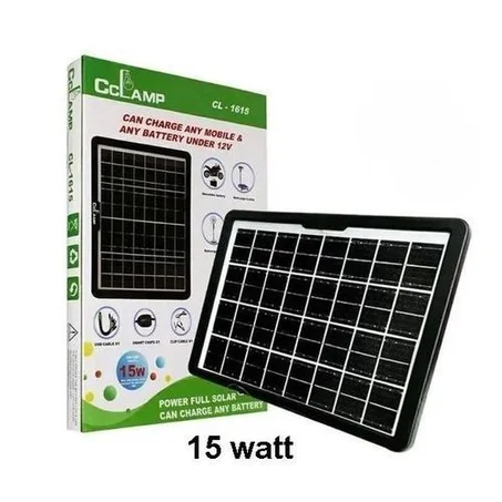 لوحة شمسية بمنفذ USB من Cclamp بقدرة 15 واط - خفيفة الوزن وصغيرة الحجم، مثالية لتسخير الطاقة الشمسية