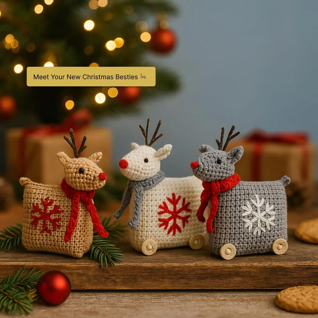 Crochet Reindeer Pattern pdf | Reindeer Crochet Pattern | Christmas Crochet Patterns | Crochet Christmas Ornament