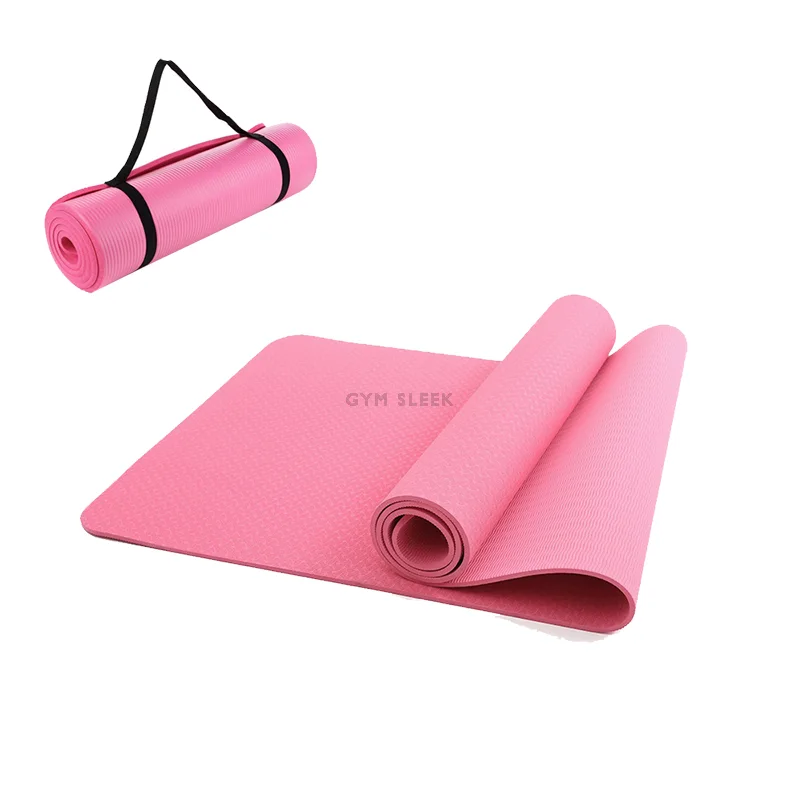 Tapis de Yoga Épais 10mm Confort Écologie Stabilité Anti-dérapant Non Toxique pour Sport Voyage Stretching