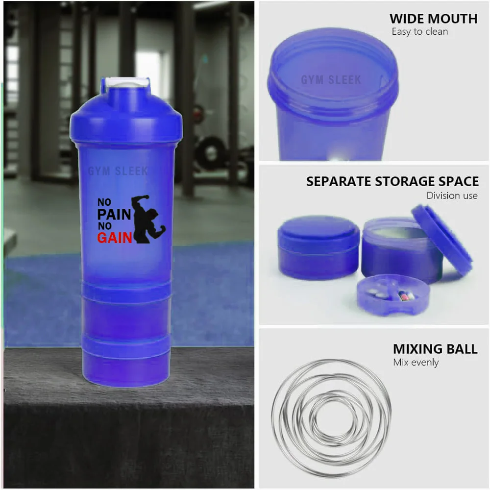 Shaker Protéiné avec Compartiments – Bouteille 2 en 1 Anti-Fuite