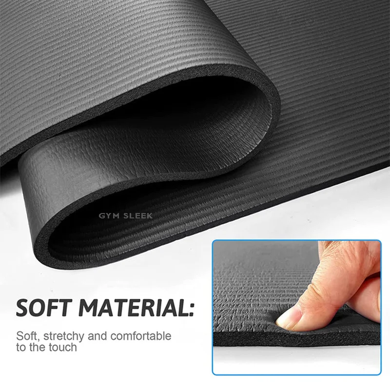 Tapis de Yoga Épais 10mm Confort Écologie Stabilité Anti-dérapant Non Toxique pour Sport Voyage Stretching