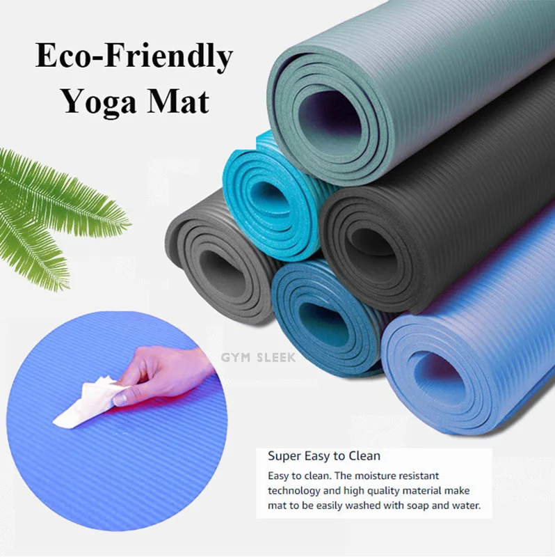 Tapis de Yoga Épais 10mm Confort Écologie Stabilité Anti-dérapant Non Toxique pour Sport Voyage Stretching