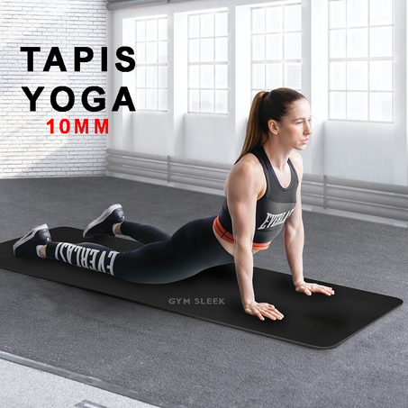 Tapis de Yoga Épais 10mm Confort Écologie Stabilité Anti-dérapant Non Toxique pour Sport Voyage Stretching