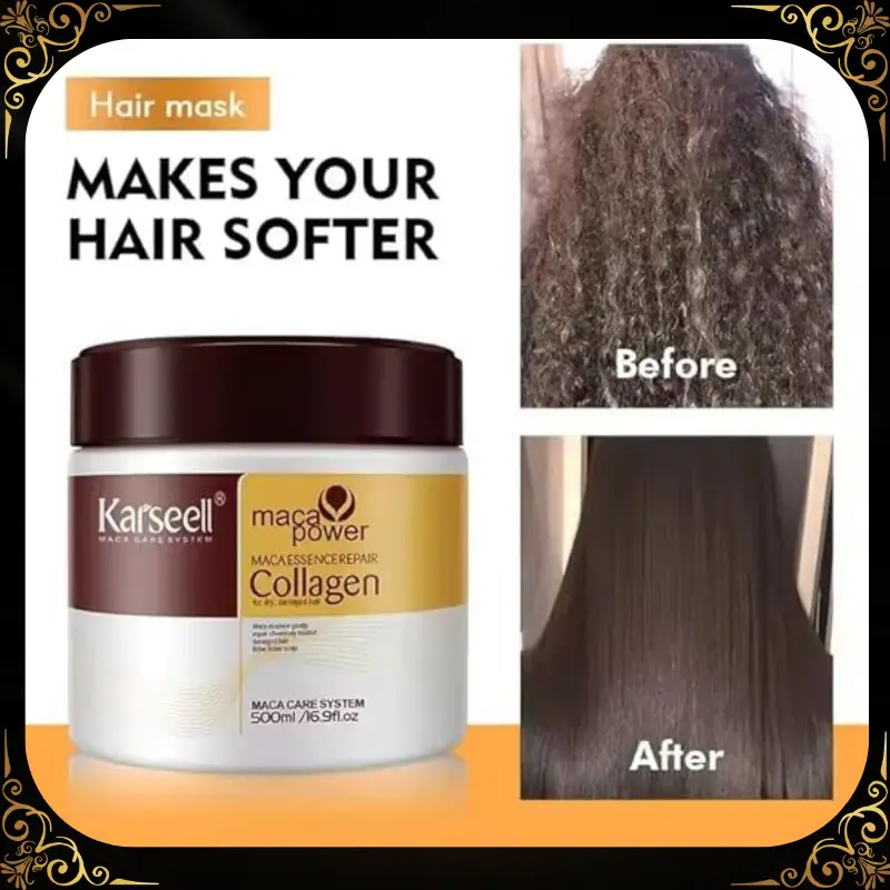 علاج الشعر بالكولاجين من كارسيل – ترطيب عميق وإصلاح مكثف بزيت الأرغان والكولاجين – للشعر الجاف والتالف – 500 مل