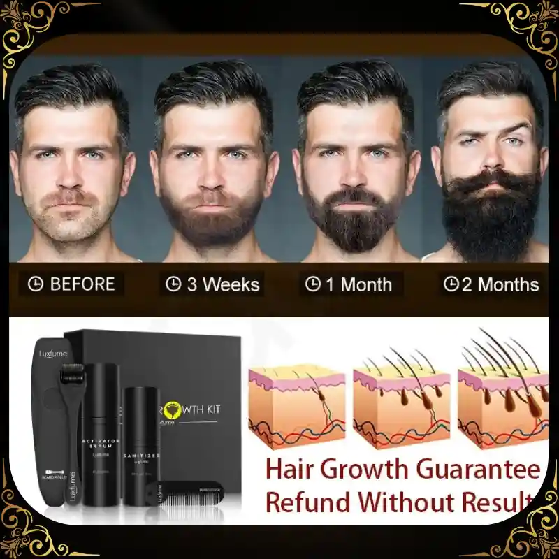 حزمة نمو اللحية الاحترافية - حل متكامل للحية أكثر كثافة وصحة