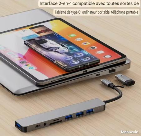 محول USB-C متعدد المنافذ 8 في 1