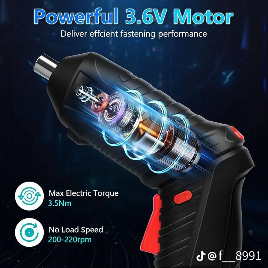 طقم  مفك  كهربائي  متكامل  مع  رؤوس  متعددة   حلّ وزيّر بسهولة… بدون مجهود وفي ثواني