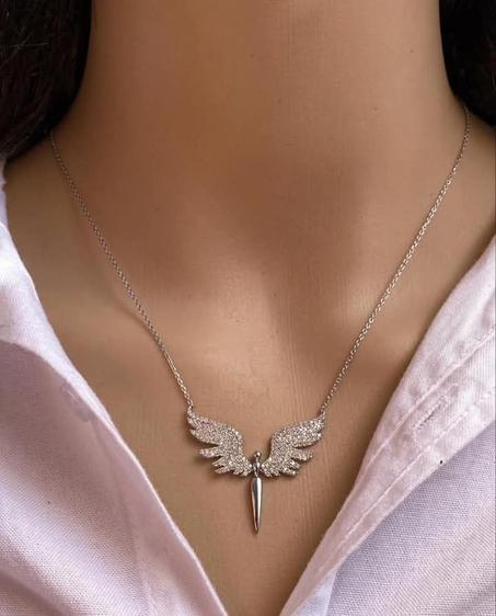 🕊️ سلسلة فضية 925 بتصميم الأجنحة 🕊️