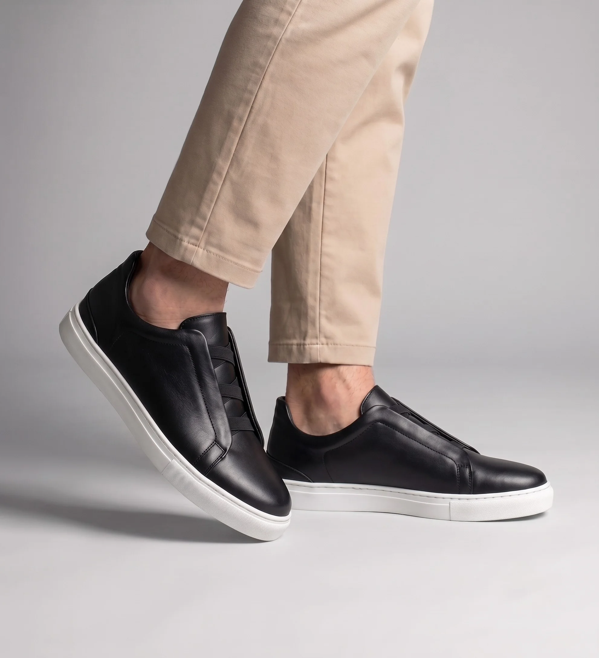 AISE — Sneaker Cuir Slip-On Élastique