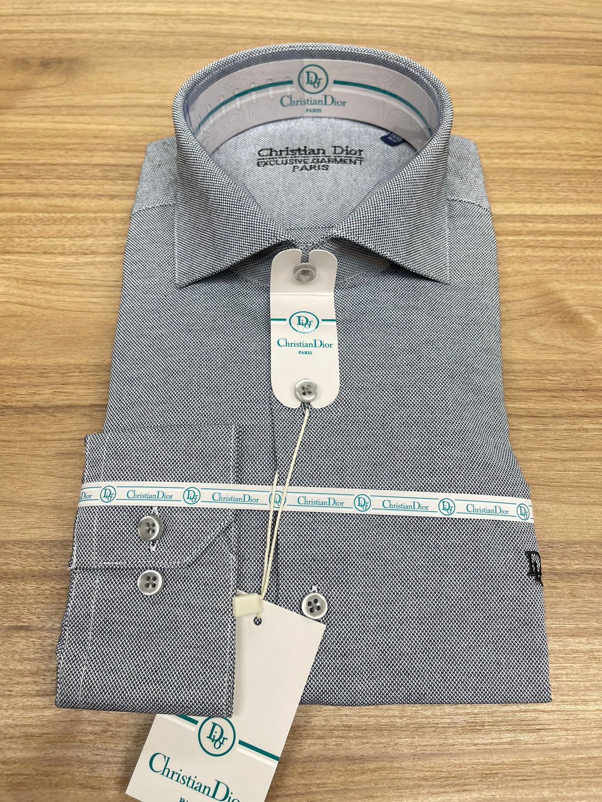 CHEMISE CHRISTIAN DIOR GRIS FONCE