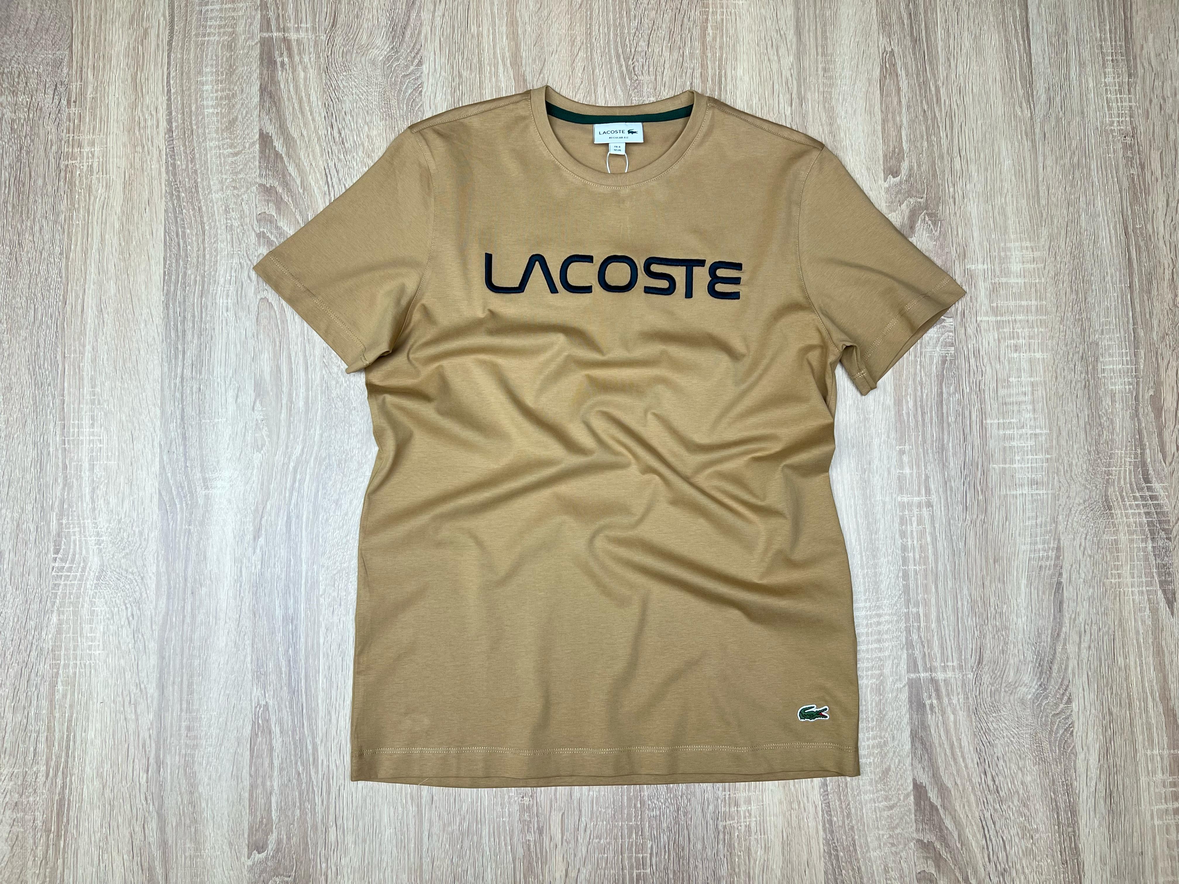 T-SHIRT LACOSTE BEIGE CAMEL