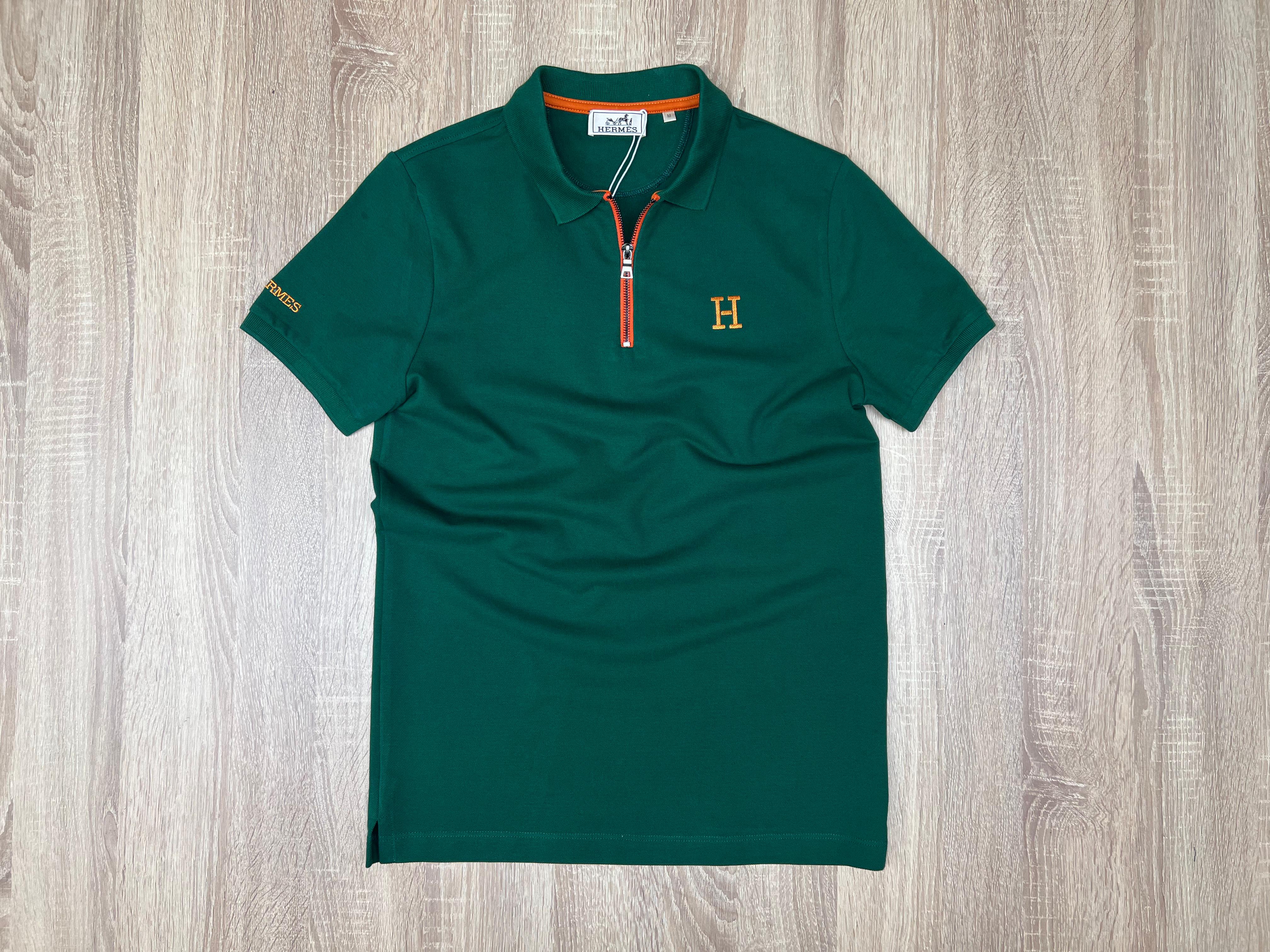 POLO HERMES AVEC ZIPPE VERT