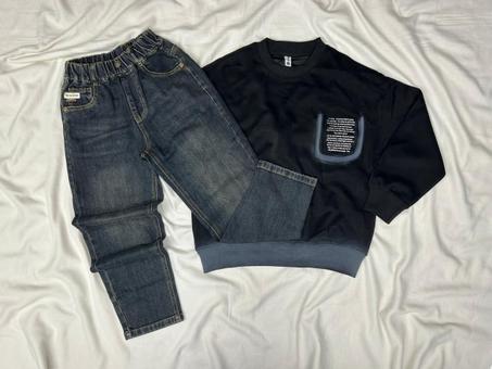 ENSEMBLE ENFANT AVEC POCHE OVERSIZE NOIR
