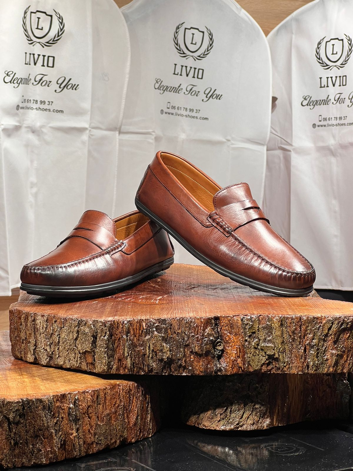 Mocassin cuir marron intérieur cuir