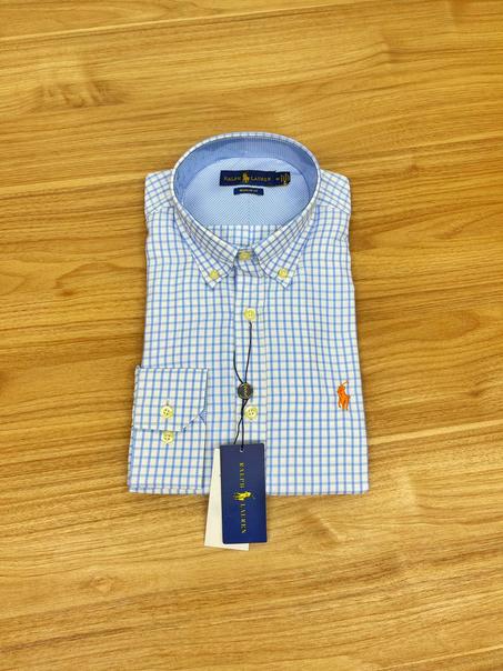 Chemise Ralph Carreaux Bleu Ciel