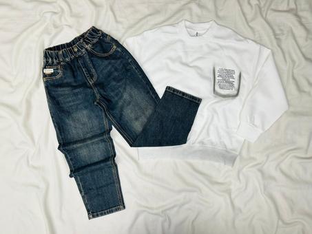 ENSEMBLE ENFANT AVEC POCHE OVERSIZE BLANC