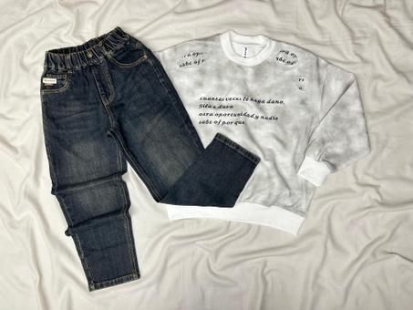 ENSEMBLE ENFANT EFFET MARBRE OVERSIZE BLANC