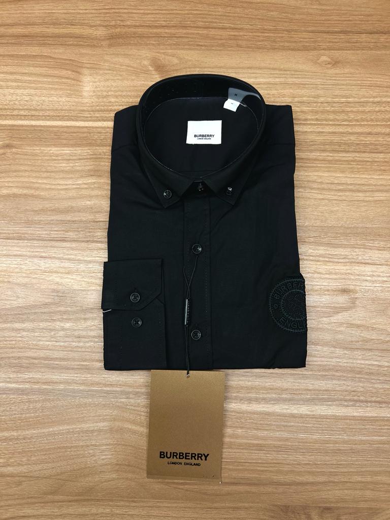 CHEMISE BURBERRY NOIR COTON 100%