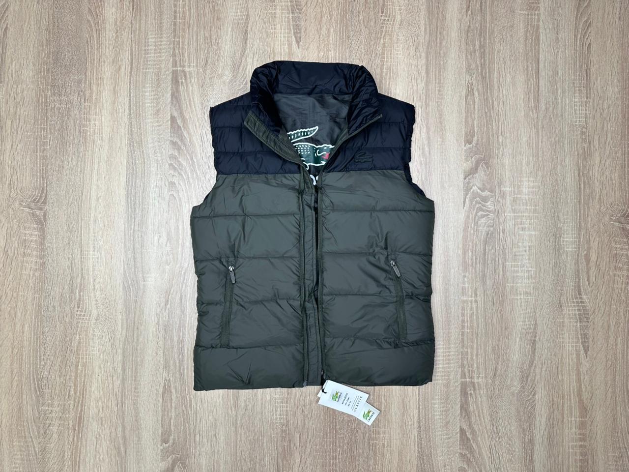 GILET LACOSTE NOIR-VERT