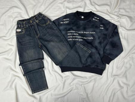 ENSEMBLE ENFANT EFFET MARBRE OVERSIZE NOIR