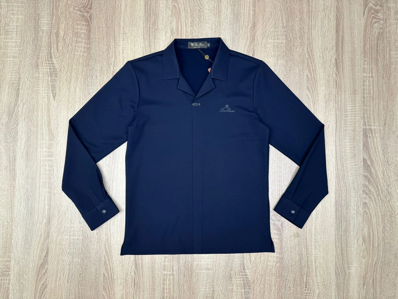 POLO COL VESTE LORO PIANA BLEU MARINE