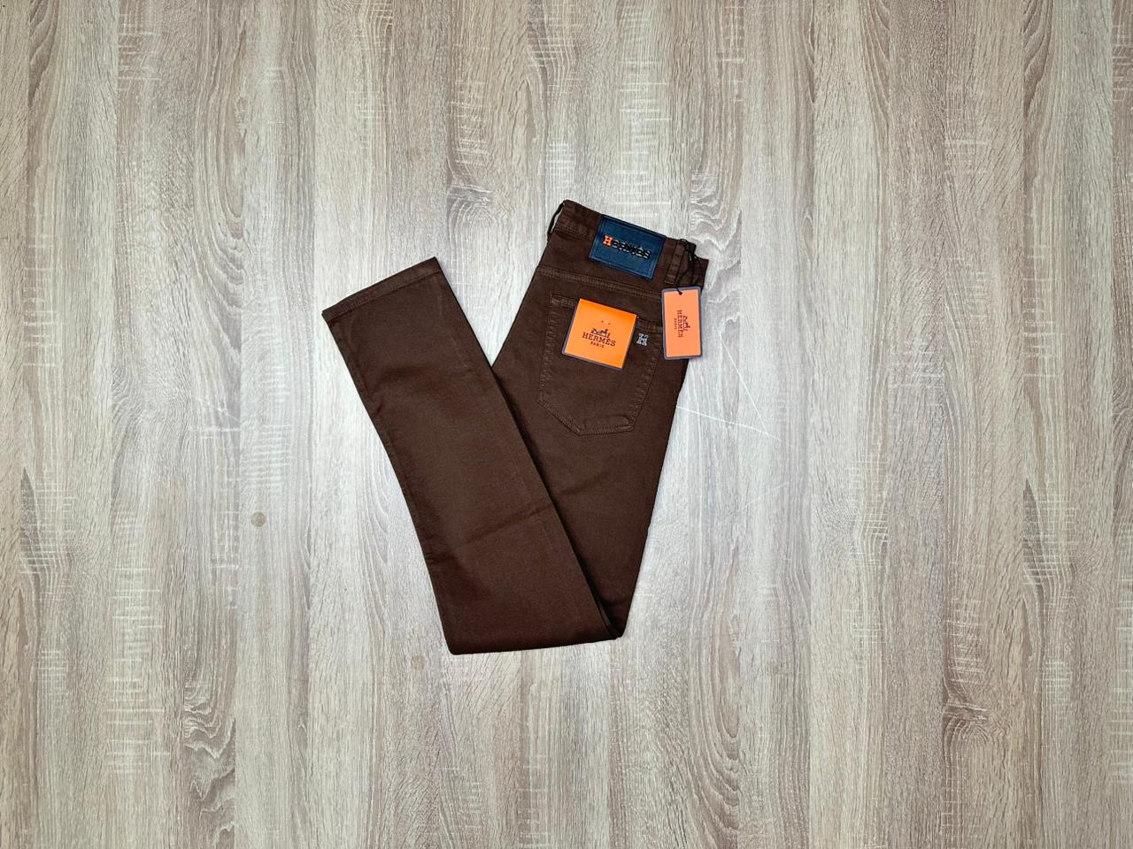 PANTALON LA TOILE HERMES MARRON