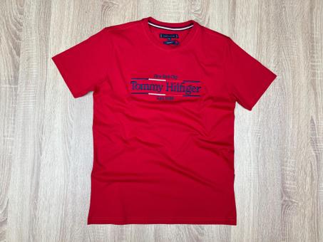 T-SHIRT TOMMY EST 1985 ROUGE