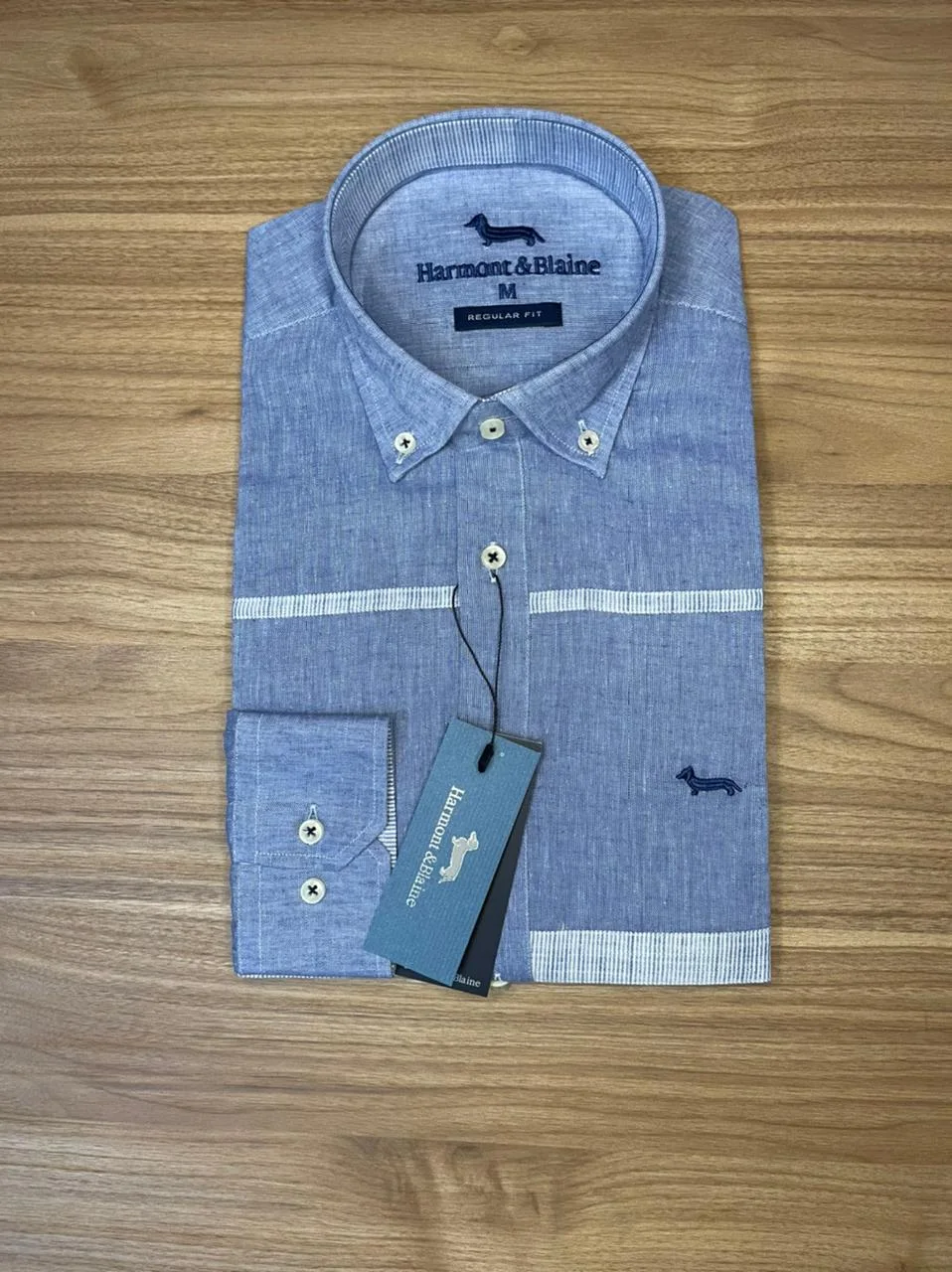 Chemise Harmont & Blaine Bleu Lin