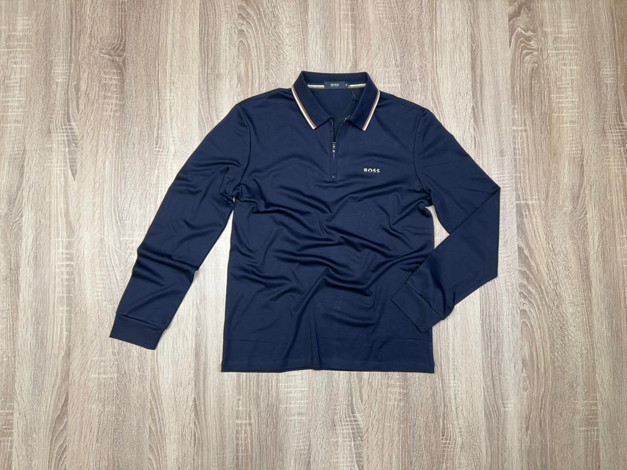 POLO BOSS AVEC ZIPPE BLEU MARINE