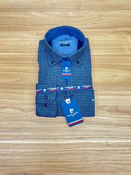 Chemise Pierre Cardin Petit Carreaux Bleu