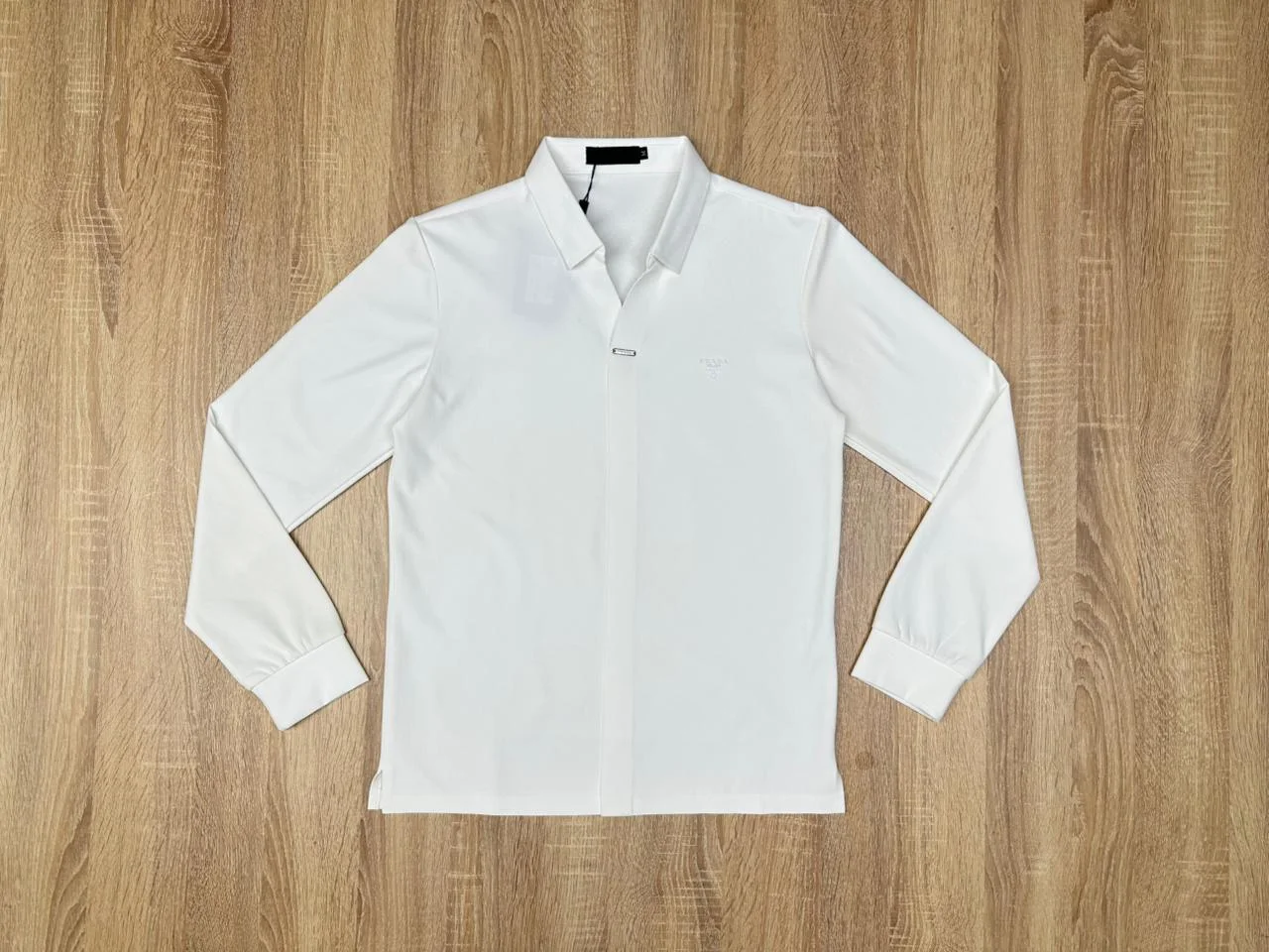 POLO COL CHEMISE PRADA  BLANC