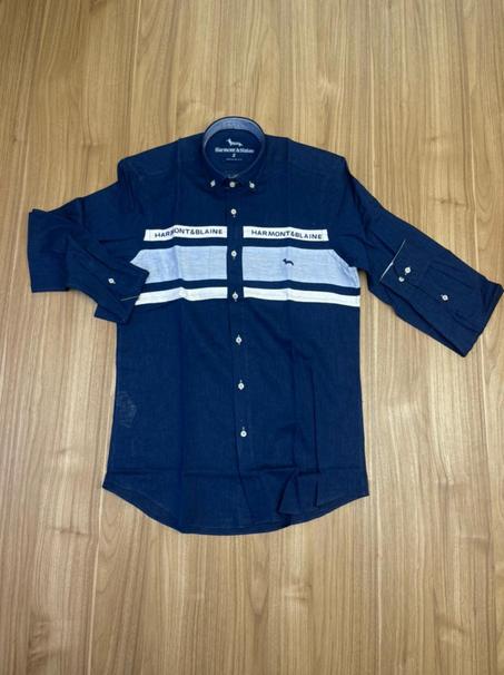 Chemise Harmont et blaine Bleu marine Lin NV