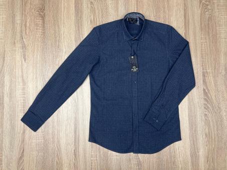 CHEMISE PAL ZILERI PETIT CARREAUX BLEU MARINE
