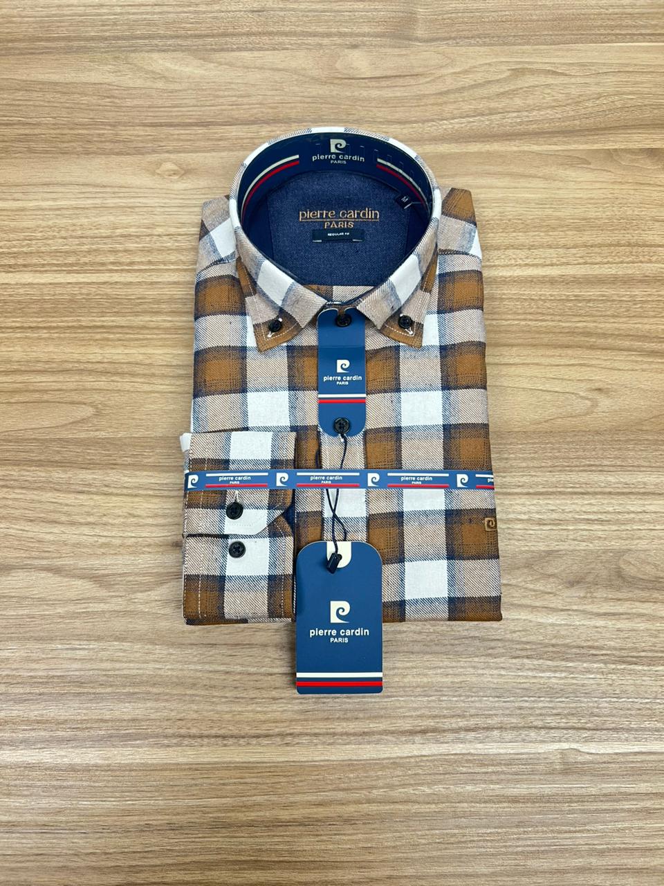Chemise Pierre Cardin Grande Carreaux Jaune