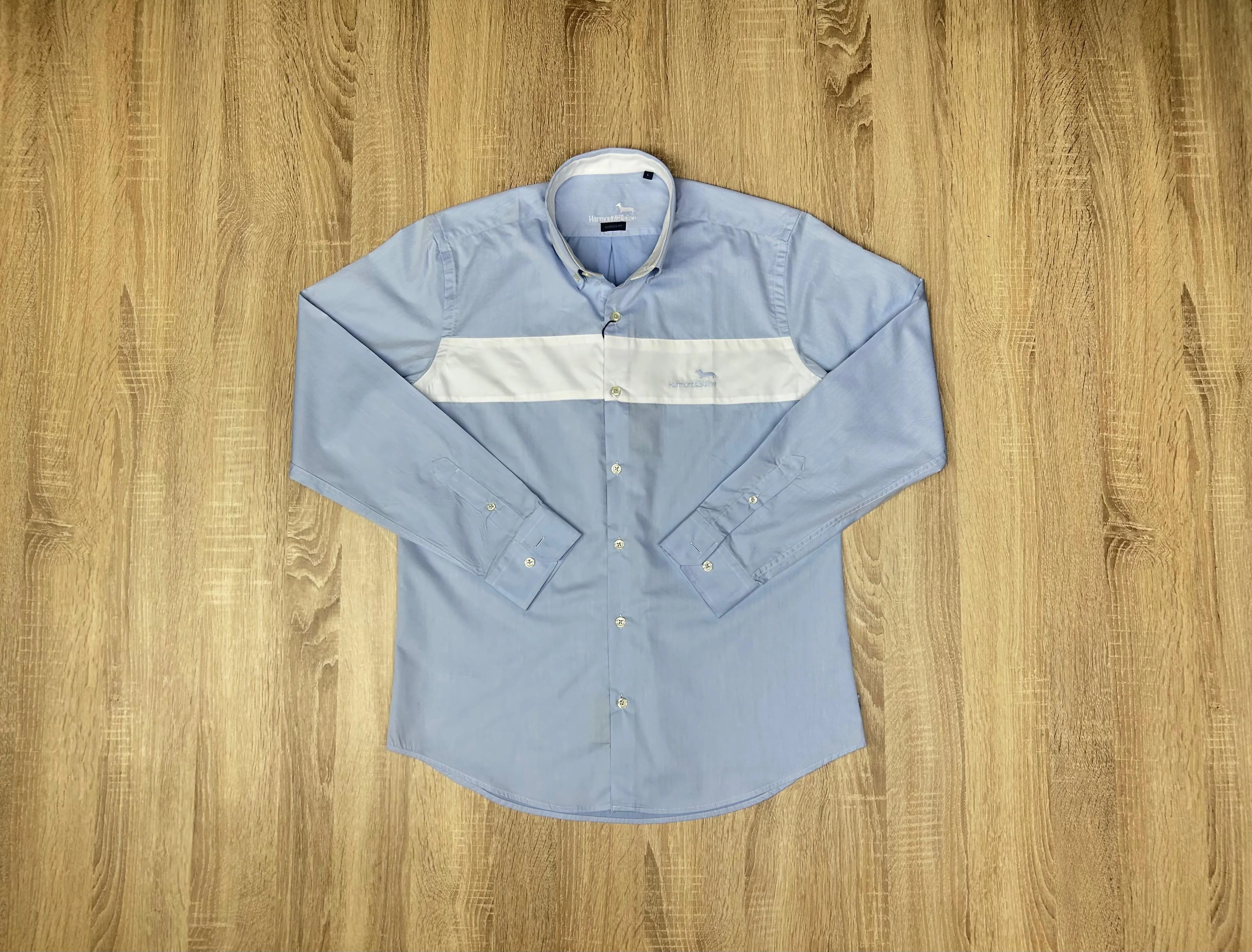 CHEMISE HARMONT ET BLAINE NV CIEL- BLANC