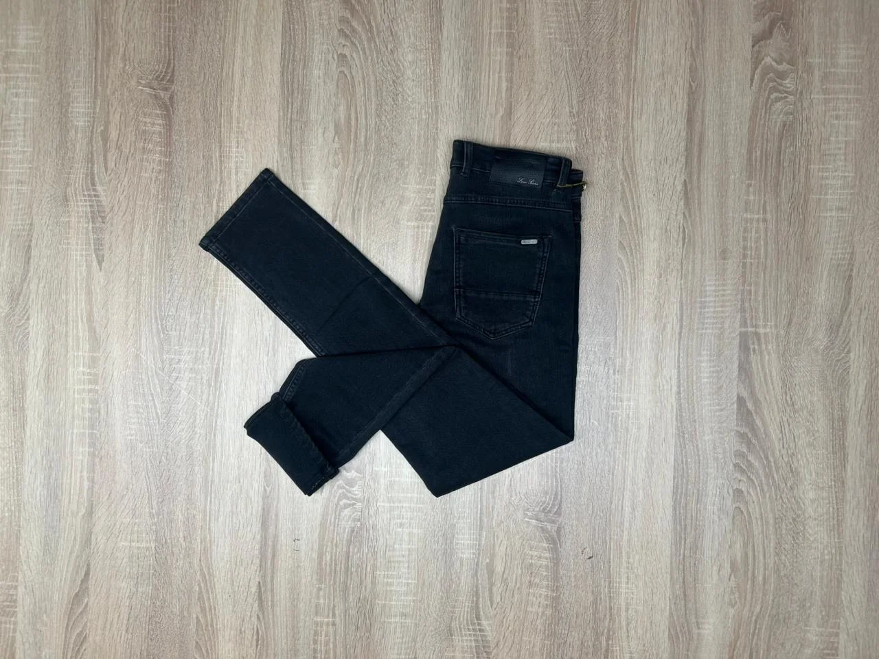 JEANS DOUBLE LORO PIANA GRIS NOIR