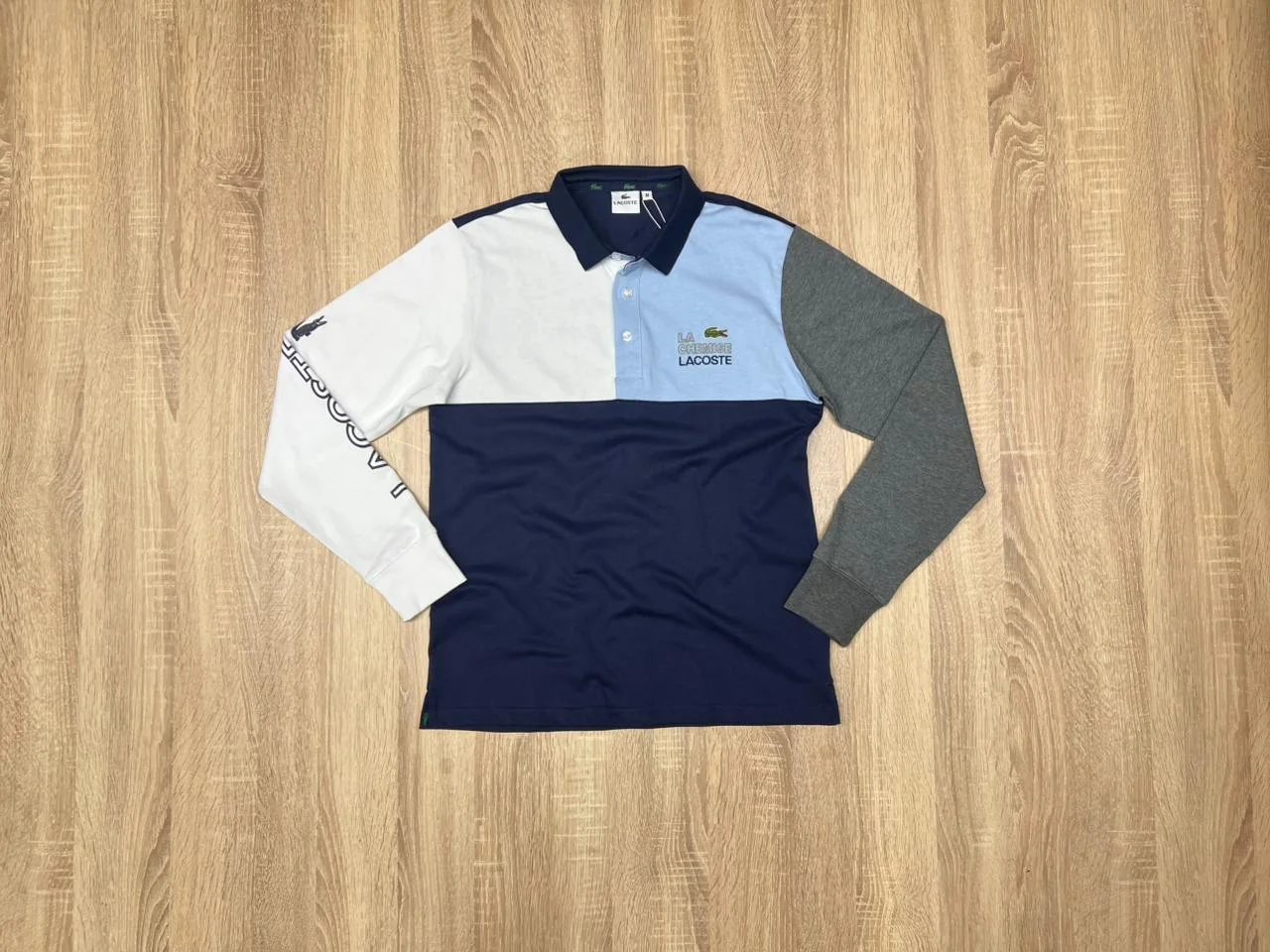 POLO LACOSTE BLANC-MARINE