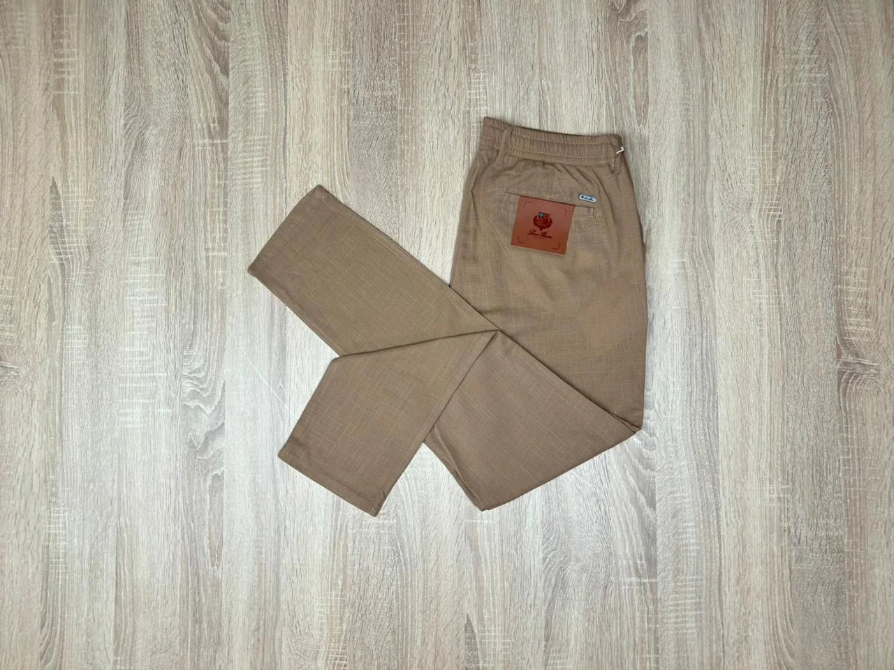 PANTALON LE LIN LORO PIANA MARRON COREIL