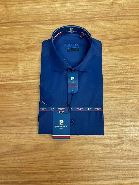 Chemise Demi Manche Pierre Cardin Simple Bleu Marine